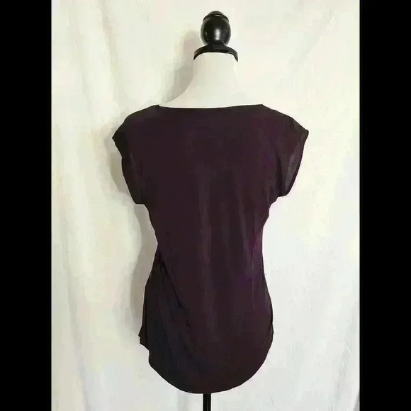 Stylish Purple Crew Neck Pocket Tee - Picture 2 of 3